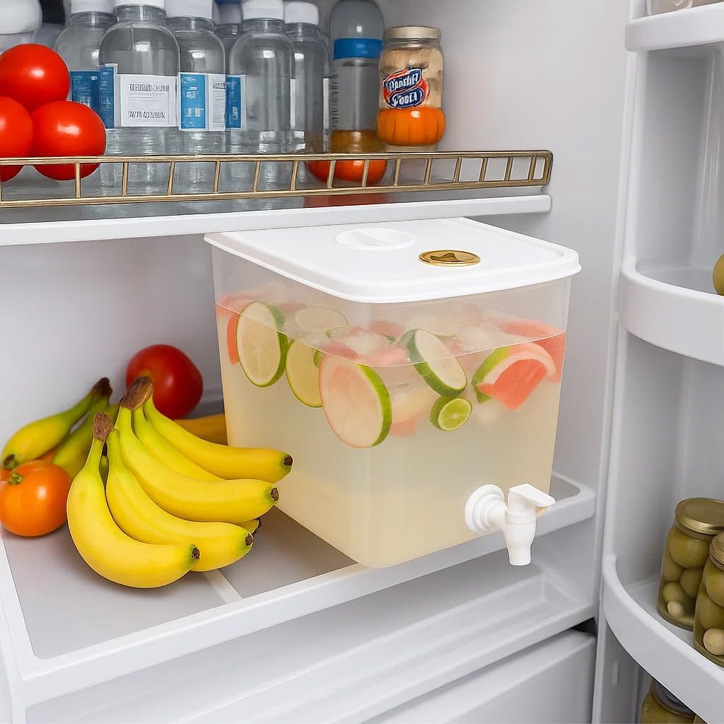 Beverage Drink Dispenser for Fridge, Plastic Beverage Dispenser with Spigot,Juice Container Sealed with Filter