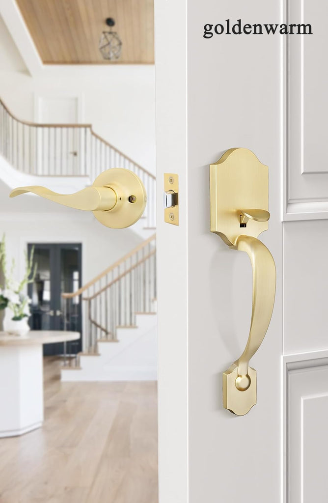 Front Door Handle, Gold Door Handle Exterior No Lock