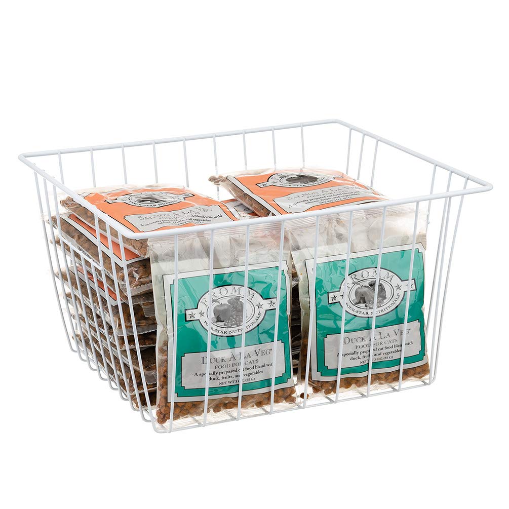 Freezer Basket Organizer, Refrigerator Metal Wire Storage Divider, Household Container Bins with Handles, Pantry