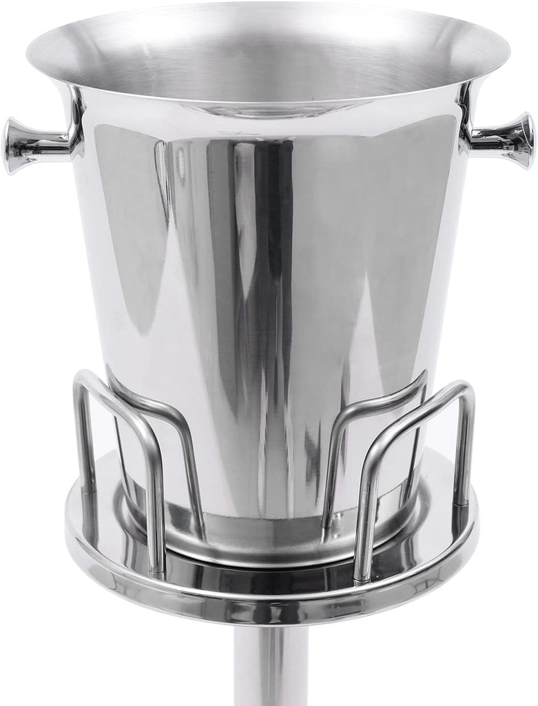 35.83" Ice Bucket with Stand, 5L Stainless Steel Champagne Bucket with Stand, Free Standing Ice Holder for Party