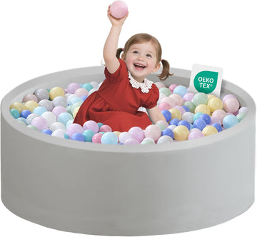 Ball Pit for Toddlers 35.43''x11.81 Baby Ball Pits Soft Memory Foam Ball Pit Round Kids Ball Pit Indoor Game Kids