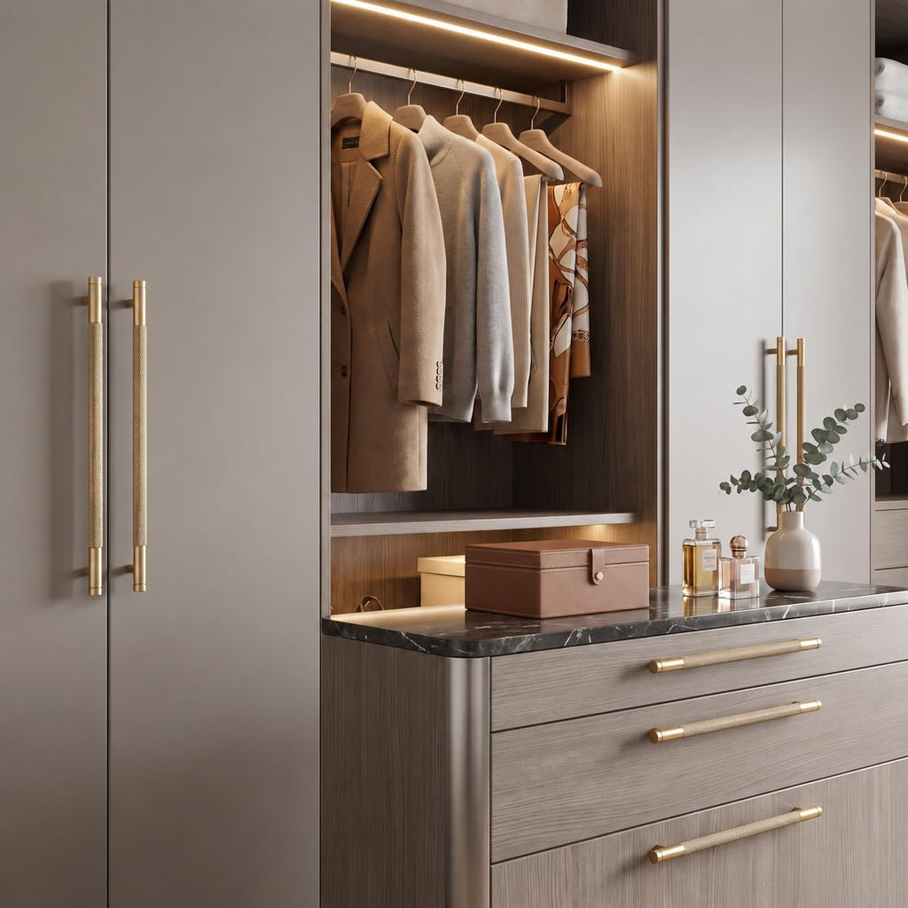 18 Inch(457mm) Drawer Appliance Handles Knurled Champagne Bronze Cabinet Pulls Drawer Pulls Kitchen Hardware