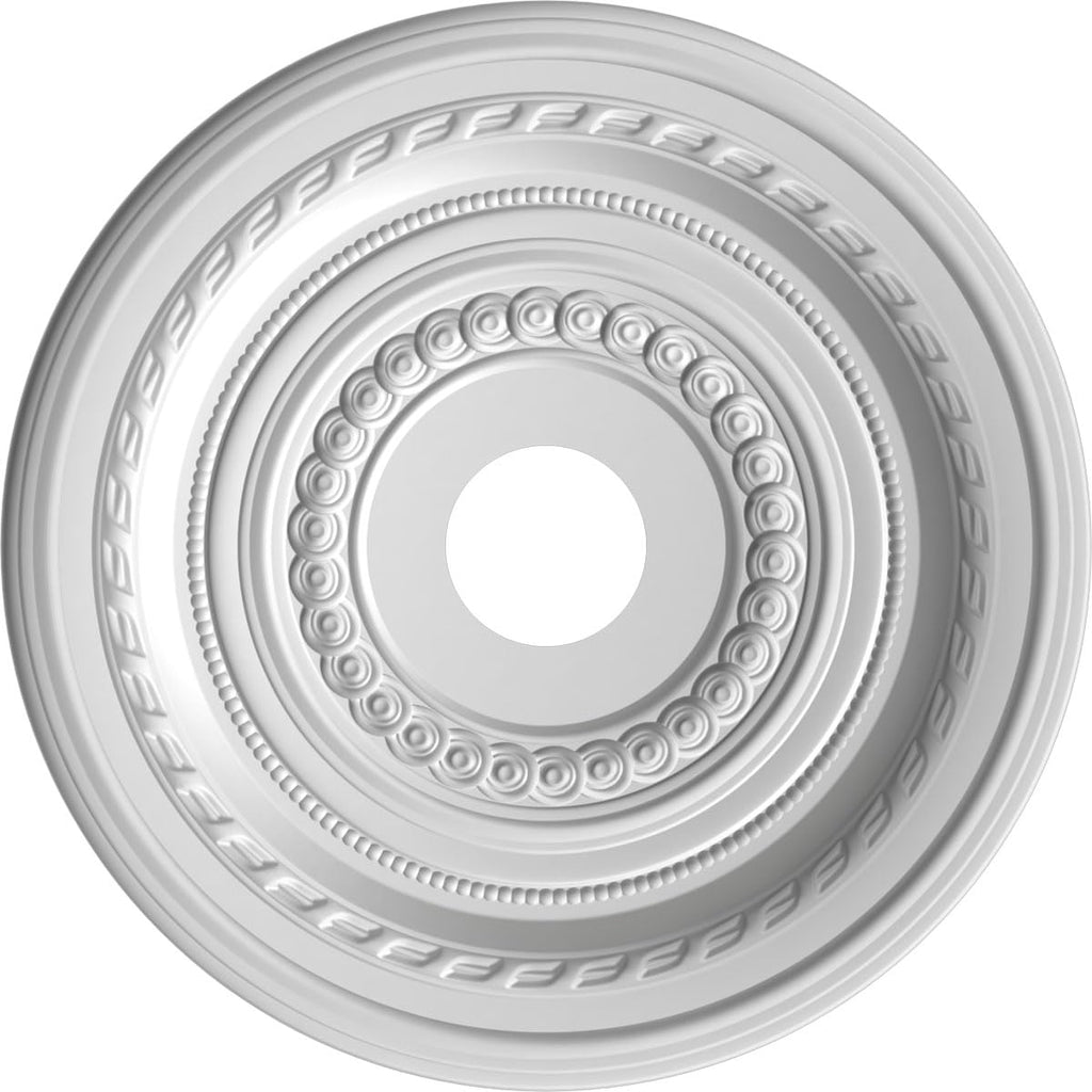 19"OD x 3 1/2"ID x 1"P Cole Thermoformed PVC Ceiling Medallion (Fits Canopies up to 5 1/8"), UltraCover Satin Smokey