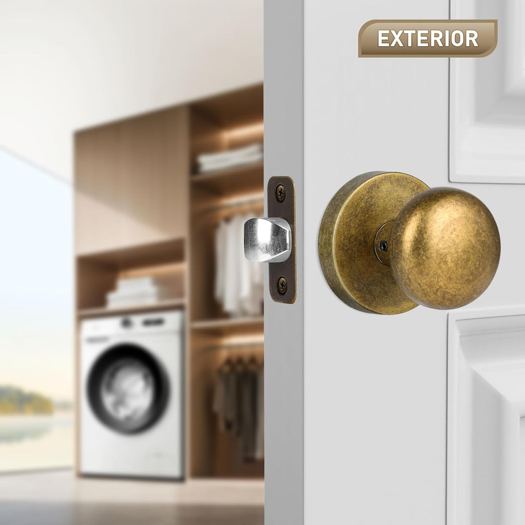 Antique Brass Bronze Passage Door Knobs Interior, Zinc Alloy