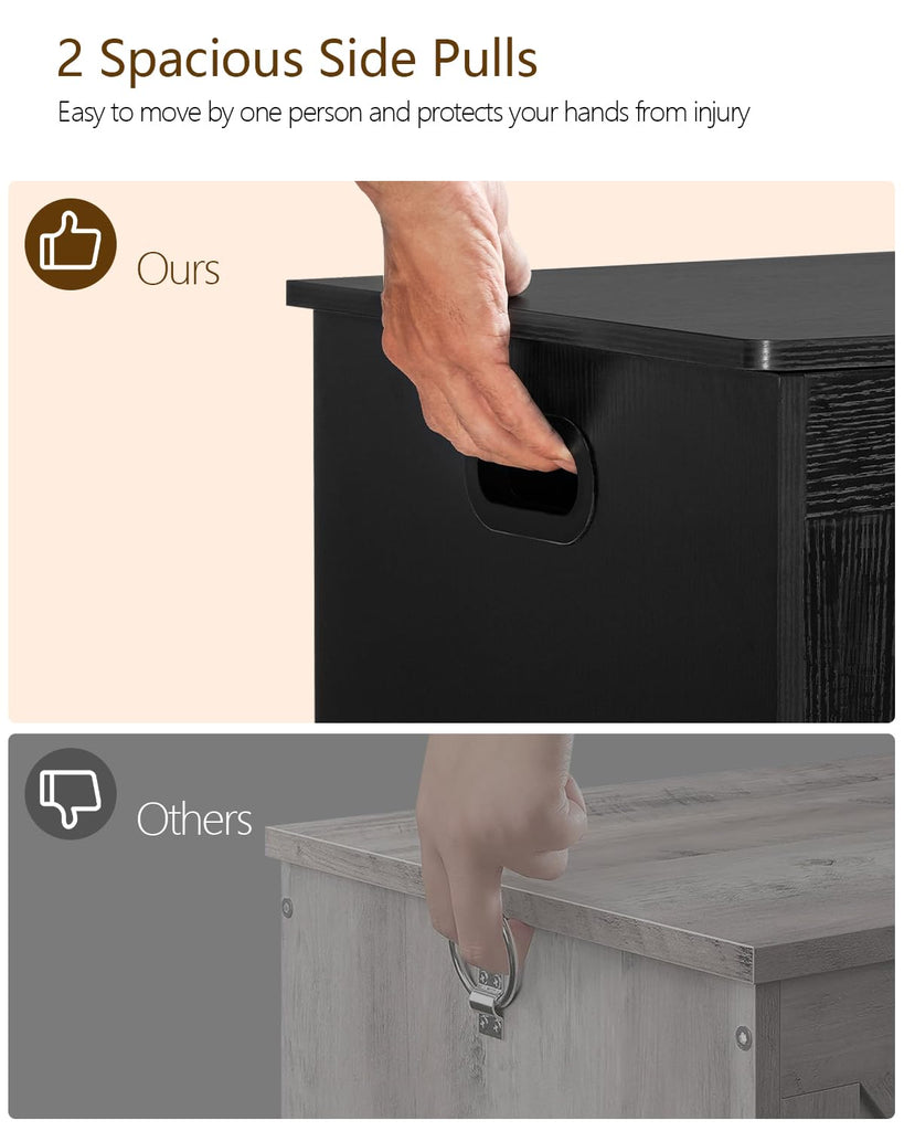 39.4" Storage Chest, Toy Chest, Toy Box with Safety Hinges, Lift Top Storage Bench, Supports 220 lb, Black