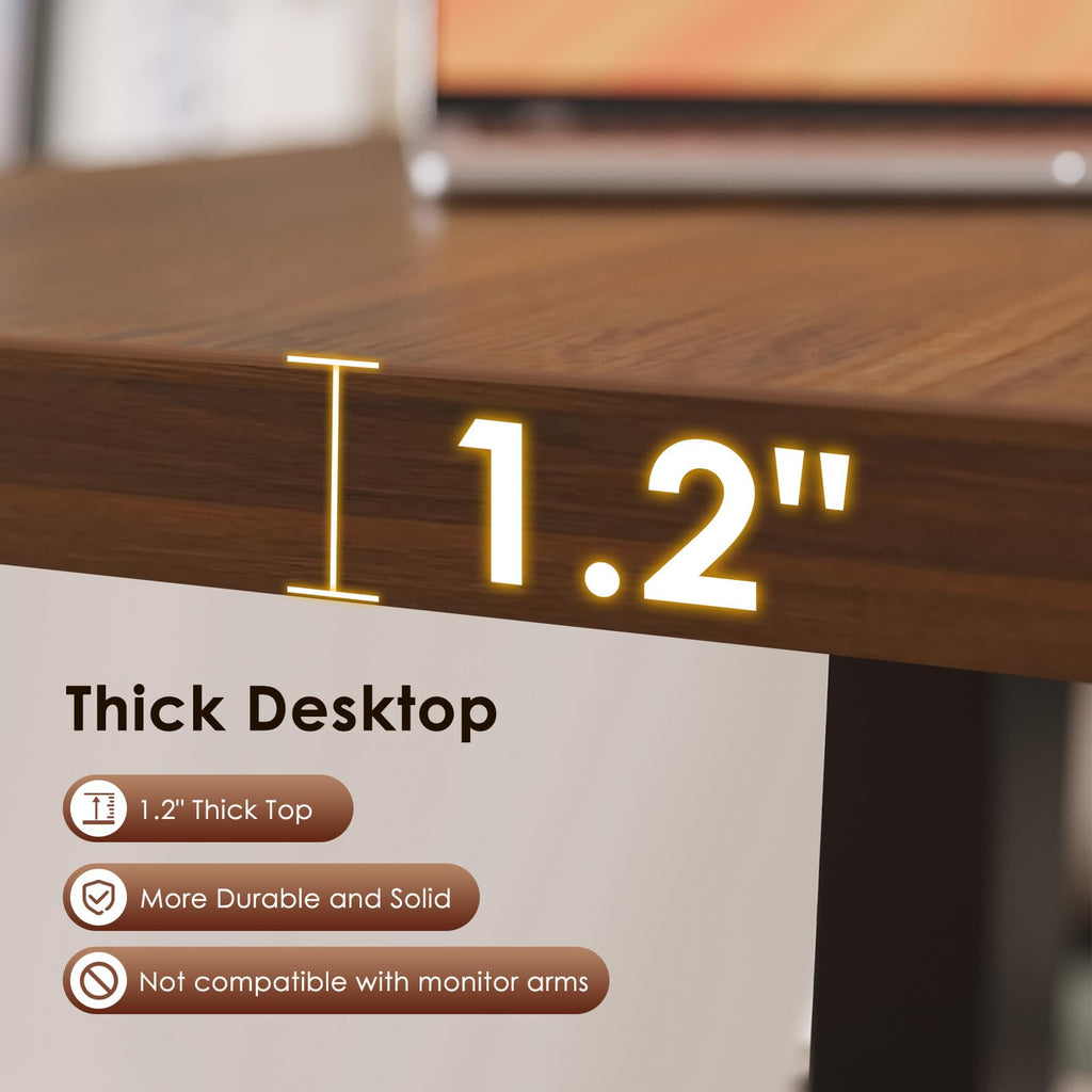 79 Inch Executive Electric Standing Desk Height Adjustable, Walnut