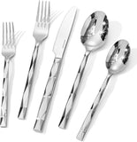 Silverware Set, Luxury 40-Piece Flatware Set for 8, 18/10 Stainless Steel Cutlery Set with Diamond Cut Pattern