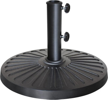 USA 18" Patio Umbrella Base Stand, 26 lbs Heavy Duty Cast Resin Outdoor Table Umbrella Holder for 1.5" - Black