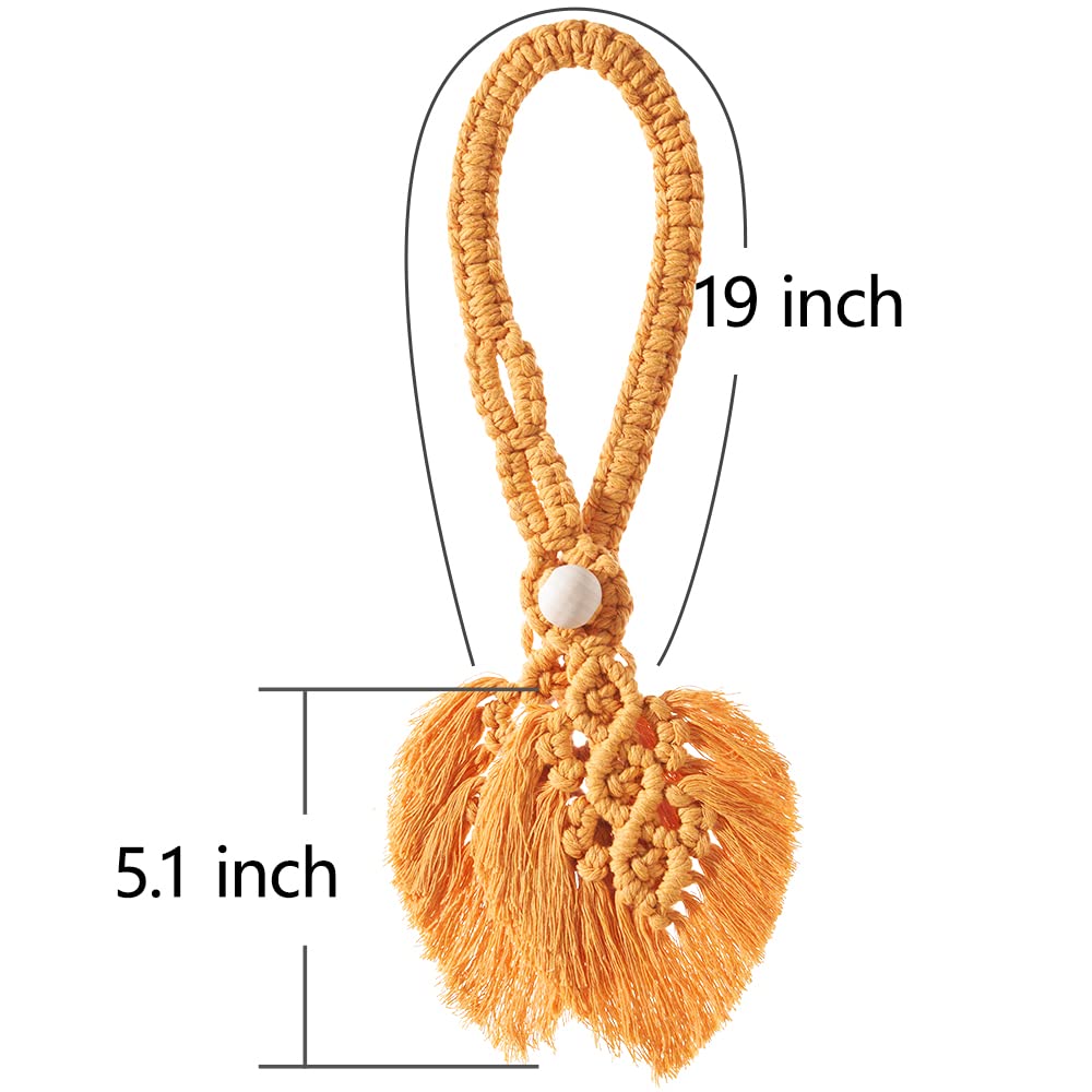 Boho Curtain Tiebacks, Orange - 2 Pack