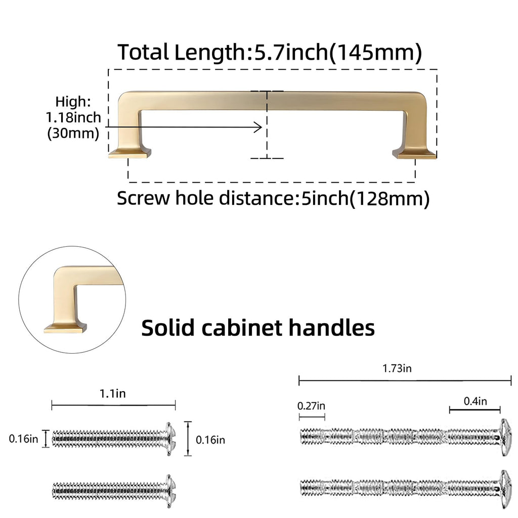 10 Pack 5 Inch Champagne Bronze Kitchen Cabinet Handles
