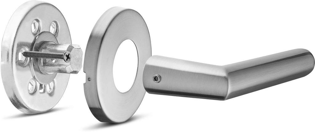 Privacy Lever Door Handle Sleek Round Easy to Open Locking Lever Set [ ] Reversible for Right & Left Sided Doors