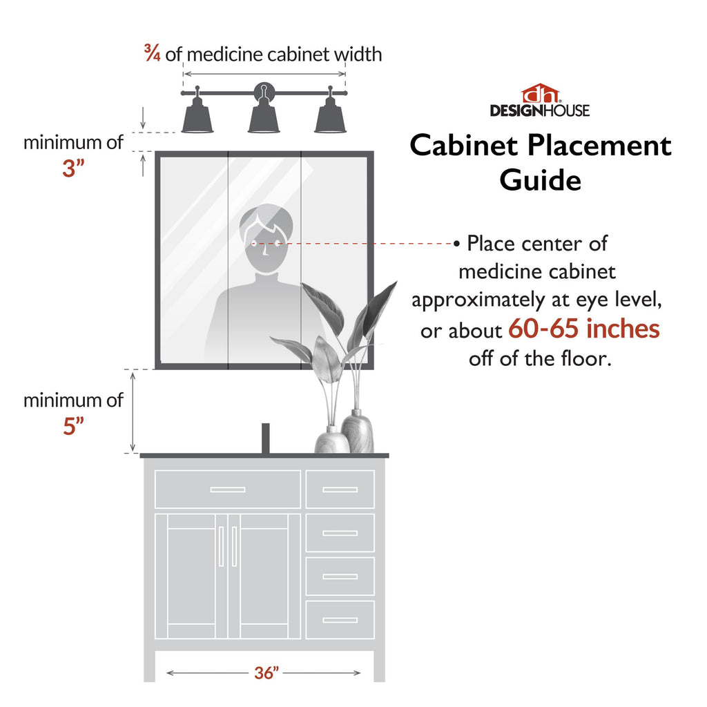 Ventura Medicine Cabinet Durable Espresso Assembled Frame Bathroom Wall Cabinet w/ Mirrored Doors, 24"