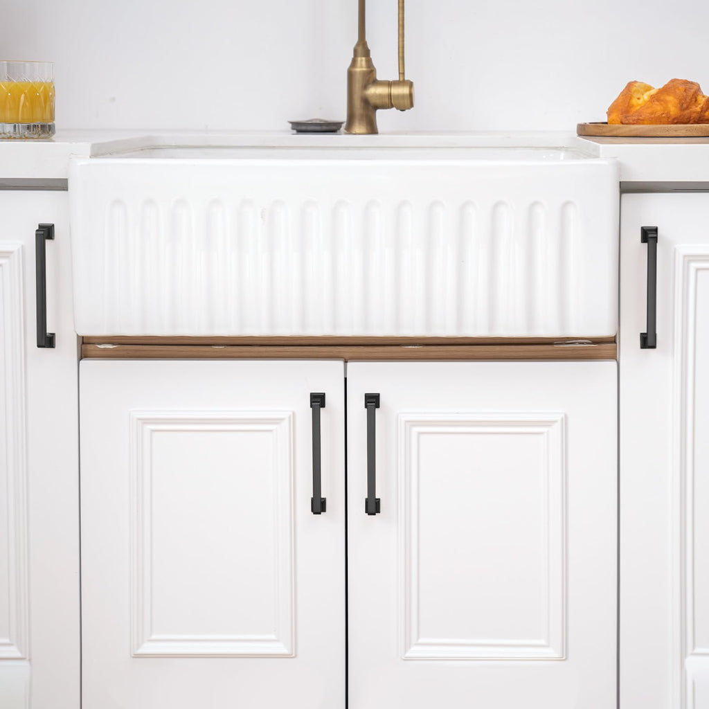 20 Pack 6-1/4 Inch Black Cabinet Handles, Solid Zinc Alloy Pulls