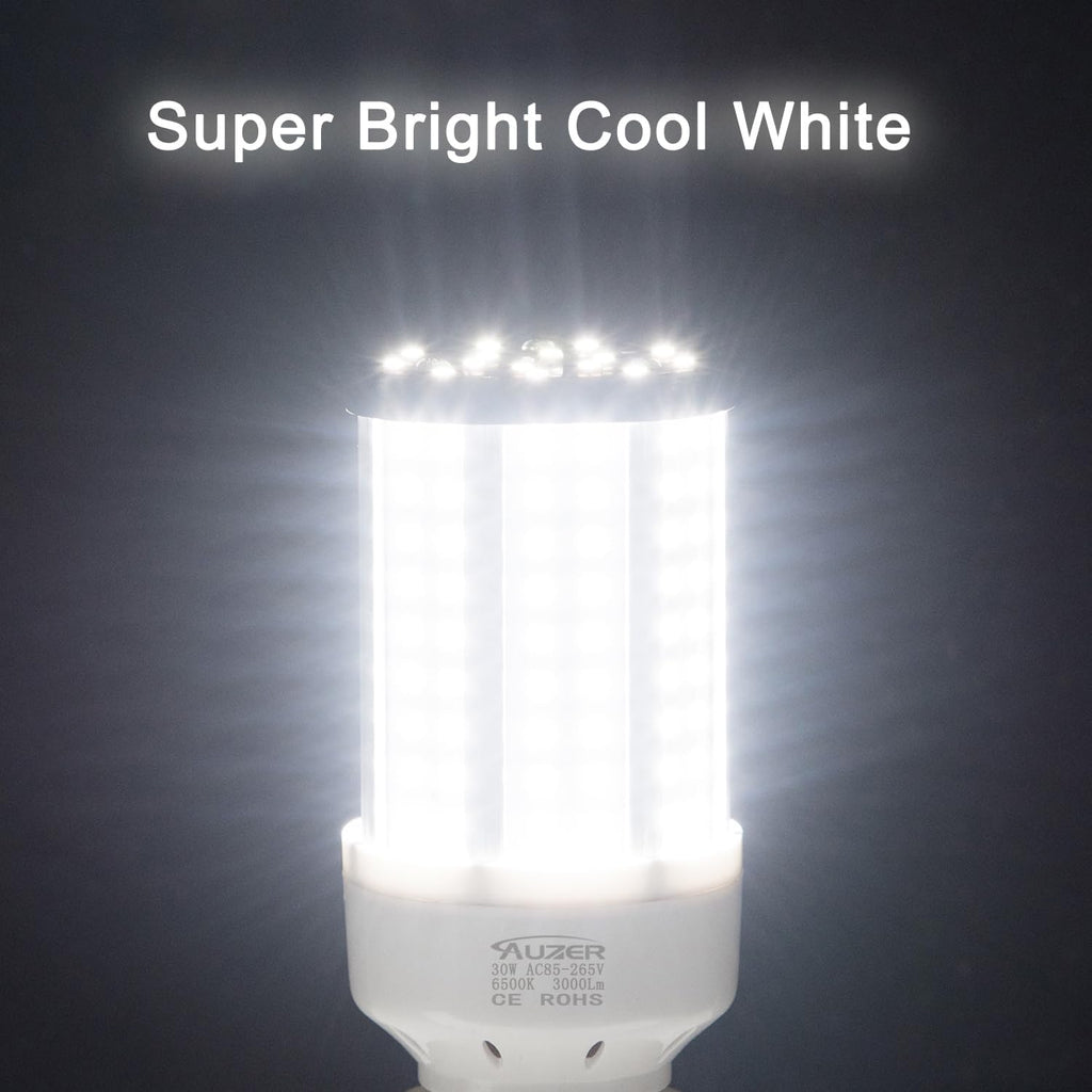 30W (200W Equivalent), Daylight, E26 Standard Base, LED Corn Light Bulb | 2-Pack