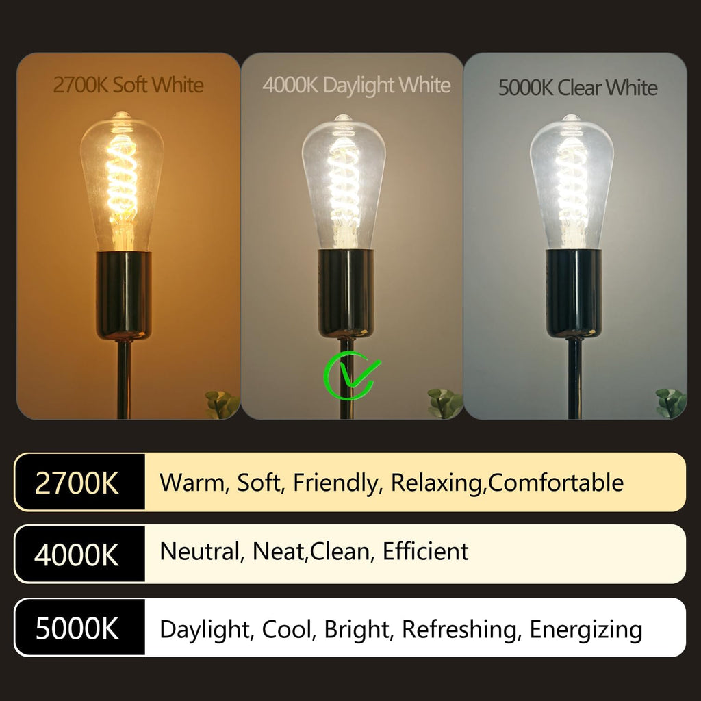 6 Pack Vintage LED Edison Bulbs, E26 Led Bulb 60Watt.