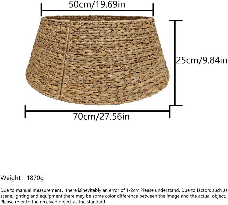 27" Christmas Tree Collar - 27'' D Handmade Artificial Rattan Wicker Christmas Stand Tree Collar Basket Base Cover
