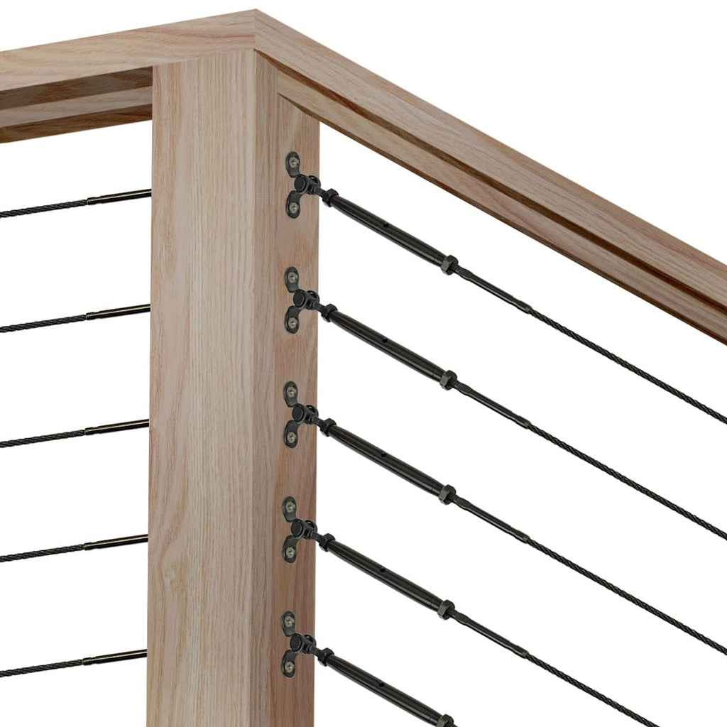 Black Cable Railing Hardware Kit, for 1/8 Cable Railing System for Wood Posts, Stainless Steel Swage Toggle