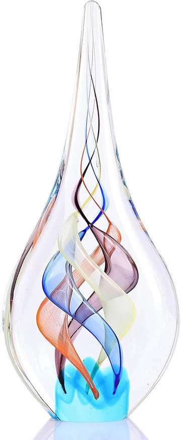 Hand Blown Glass Sculpture, Unique Mediterranean Style Decor, with Crystal-Like Finish, Decorative