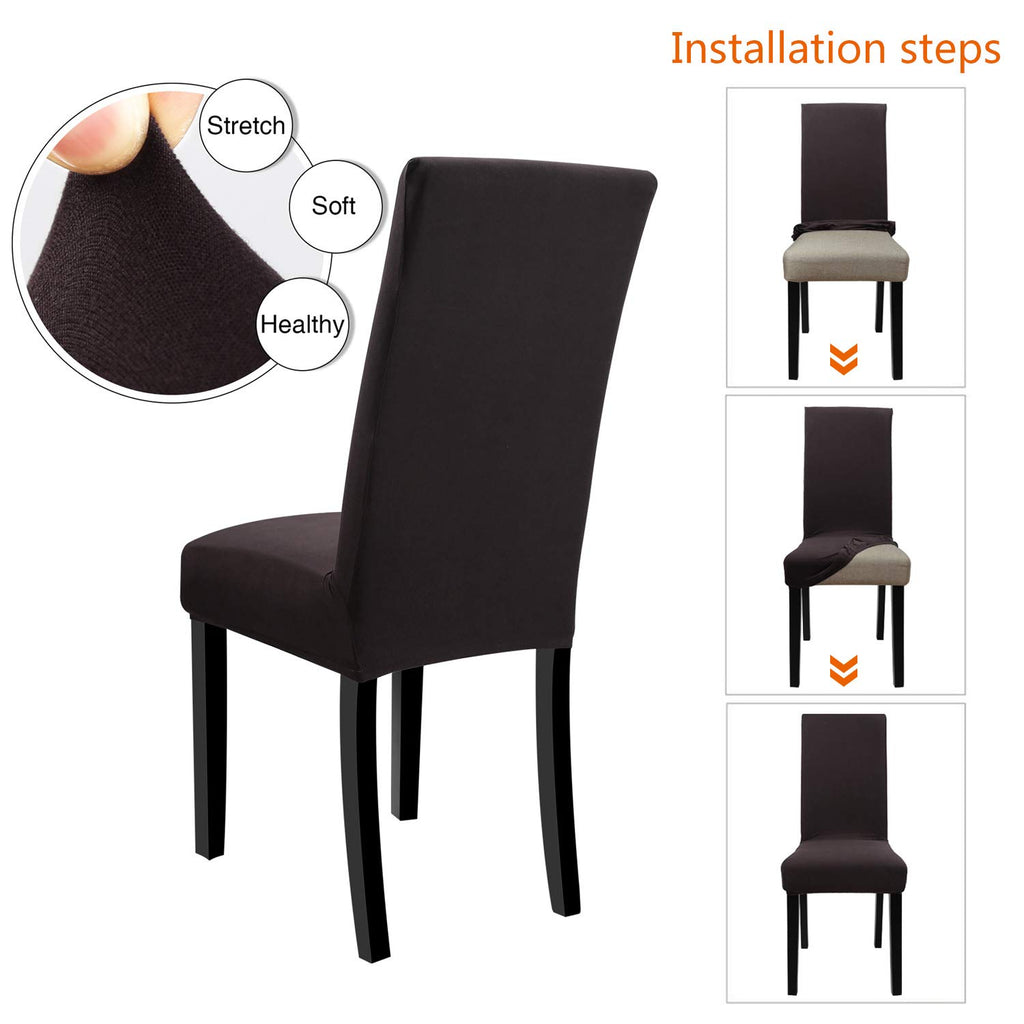 4 Pack Super Fit Stretch Removable Washable Short Dining Chair Protector Cover Seat Slipcover, Ceremony, Banquet