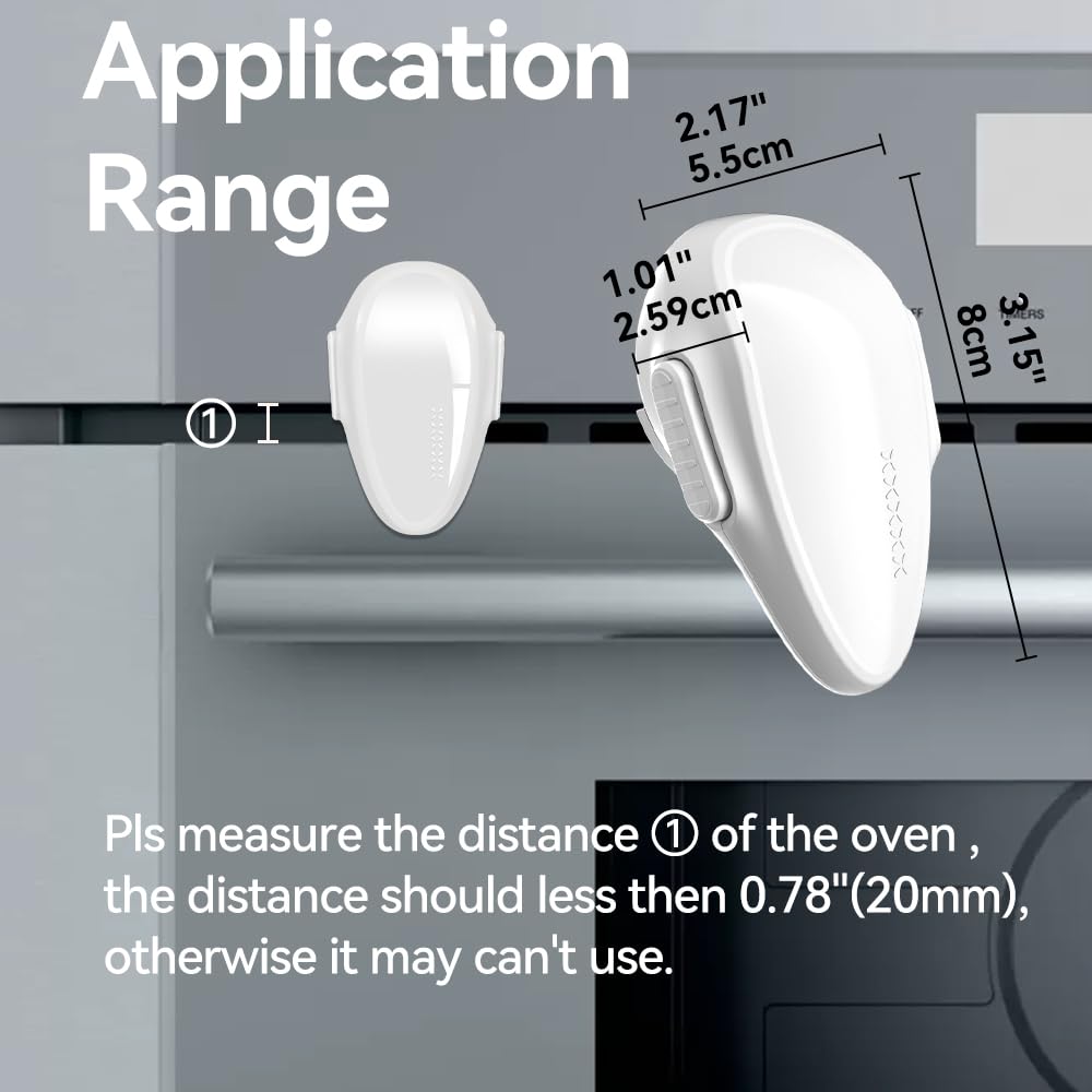 1 Pack Childproof Oven Door Lock, Oven Front Lock Easy to Install & Heat-Resistant Material no Tools Need or Drill