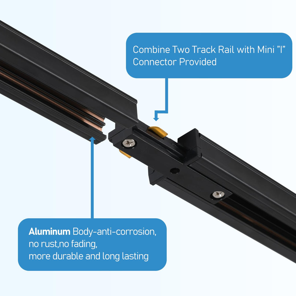 Plug in Track Lighting with Power Cord, 6-Light GU10 Dimmable Track Lighting Kit with Track Rail, Kitchen LED