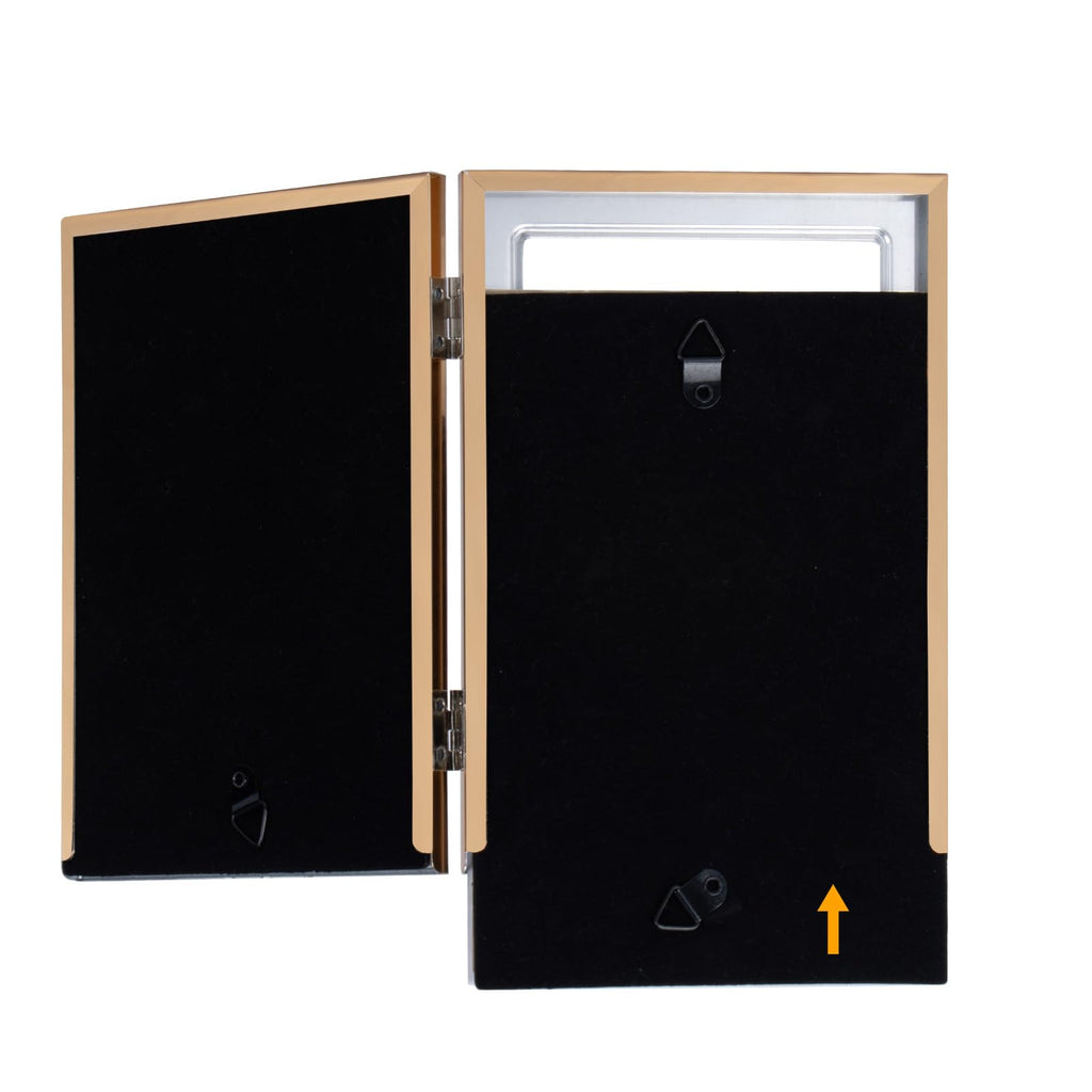 5x7 Double Picture Frame, Tempered Glass, White Enamel