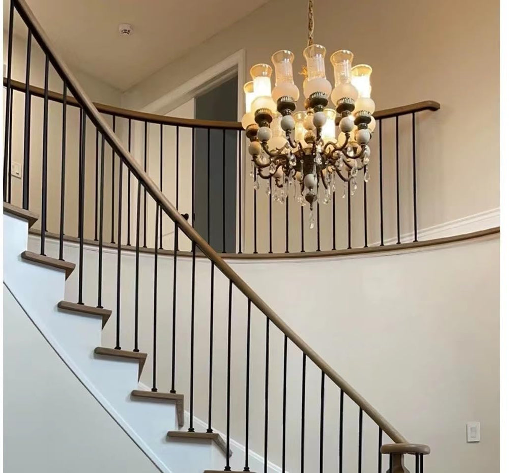 50 Pcs Iron Balusters for Staircase, 1/2" x 44" Wrought Iron Baluster, Square Metal Balusters Hollow Straight