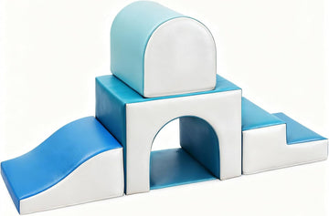 Foam Climbing Blocks for Toddlers: with a Tunnel - 4 PCS Foam Blocks - Kids Indoor Climbers Play Structures Play Gym