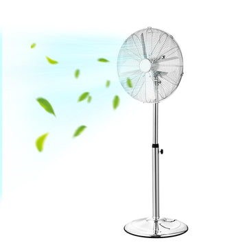 Industrial Pedestal Fan, 16 Inch 75-Degree Oscillating Fan, Height Adjustable Standing Fans with 3 Adjustable Speeds