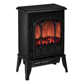 22" Electric Fireplace Stove Freestanding Fire Place Heater Black