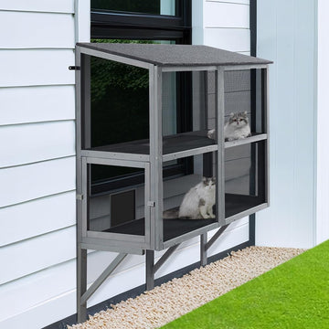 Bug Proof Window Catio, Expandable Outdoor Cat Enclosure