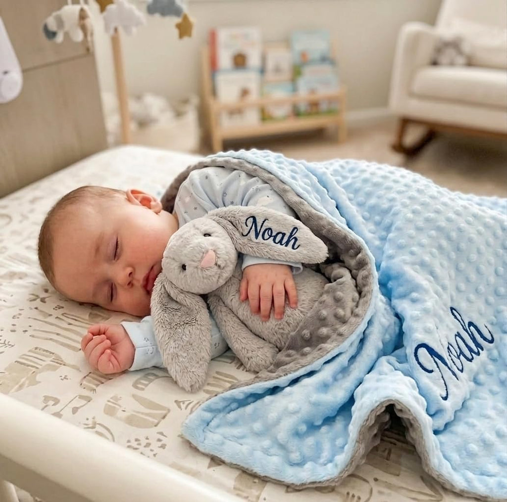 Blanket and Plush Bunny Set, Custom Blankets and Rabbit