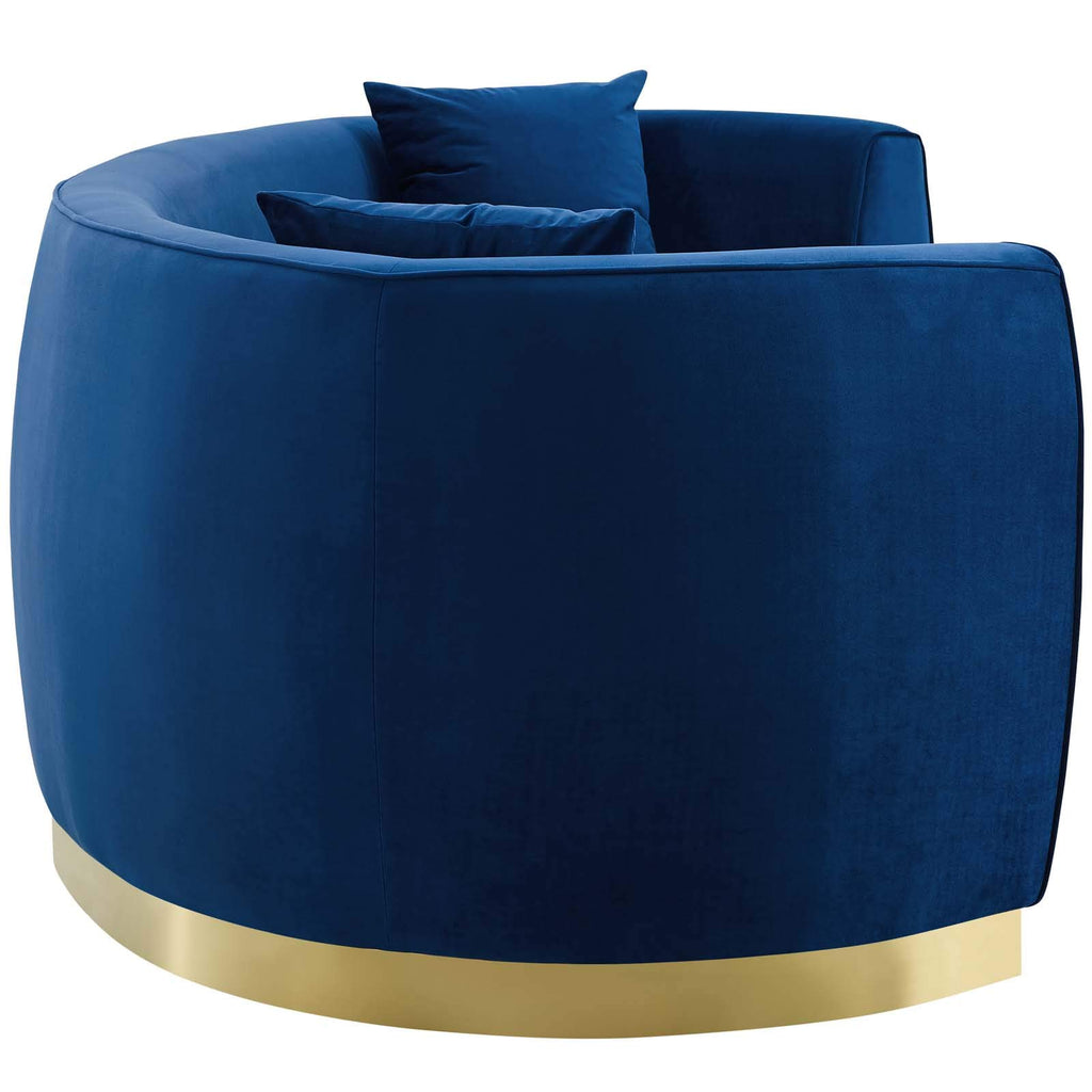 Resolute Curved Performance Velvet, Navy
