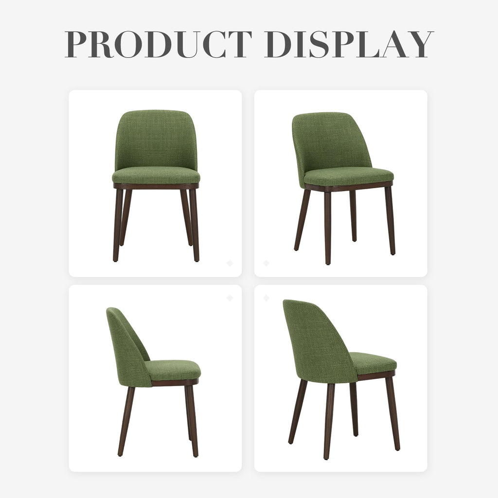 Upholstered Dining Chairs Set of 2, Modern Kitchen Chairs with Back, Leather Side Dining Room Chairs with Wood Legs
