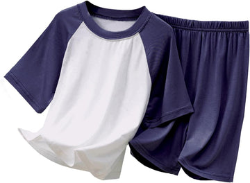 Boys's Summer Pajamas Striped Short Sleeve Sets Modal Pjs