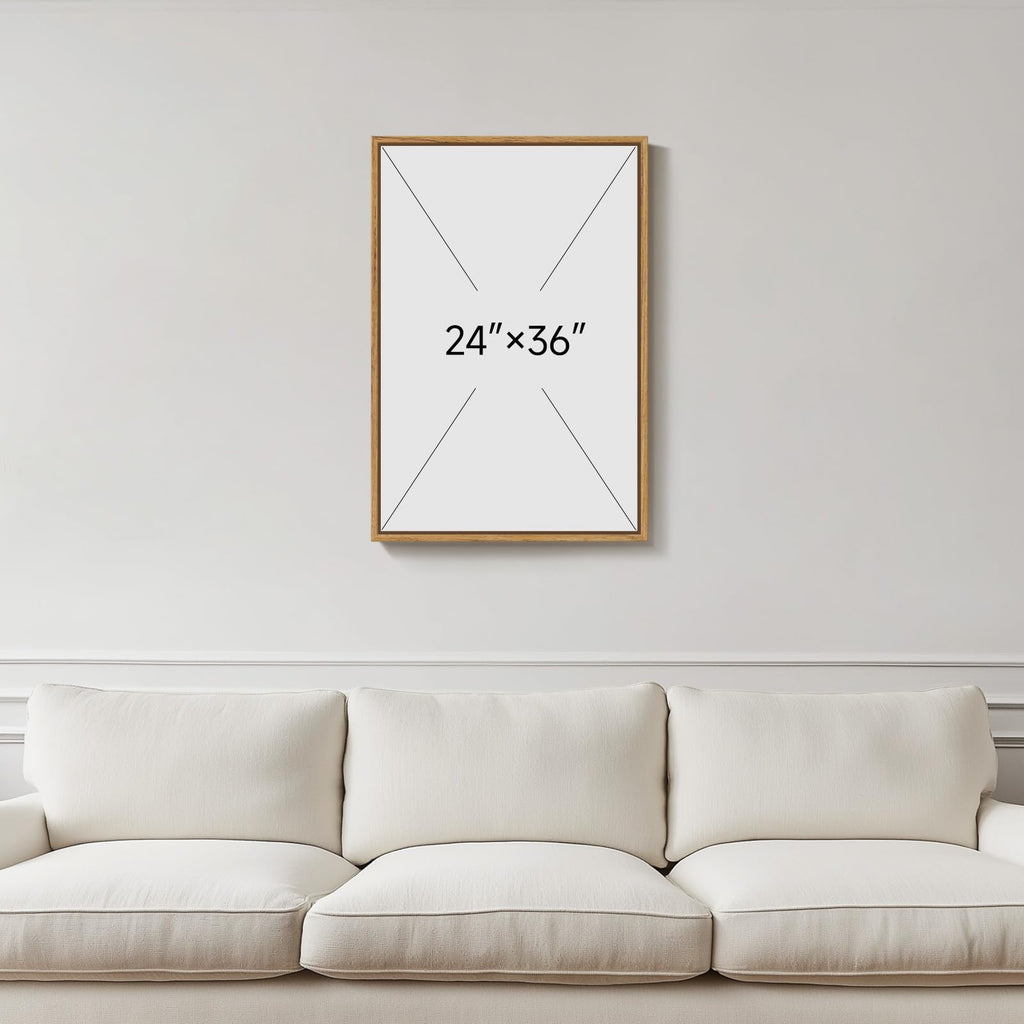 Framed Modern Abstract Neutral Boho Wall Art, 24x36 Inch