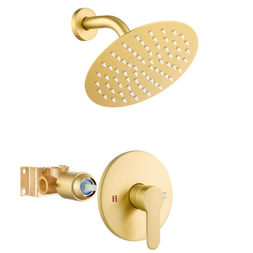8 Inch Brushed Gold Shower Faucet Set,Shower Valve Kit