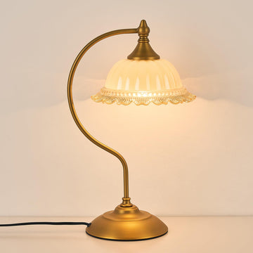 Vintage Table Lamp Glass Flower Lamp Stained Glass Beside Table Lamp