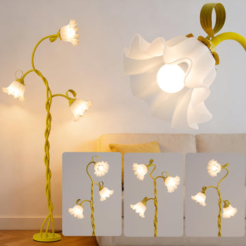 Flower Floor Lamp - 3 Color Temperatures Decorative Flower Tall Floor Reading Lamp with Flexible Neck Living Room