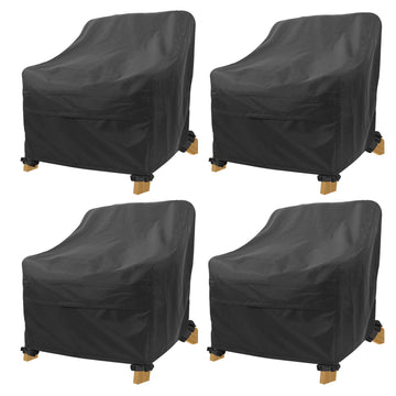 Adirondack Chair Covers 4 Pack - Waterproof Outdoor Chair Covers (32"L x 35"D x 36"H, Black) Furniture Non Fading