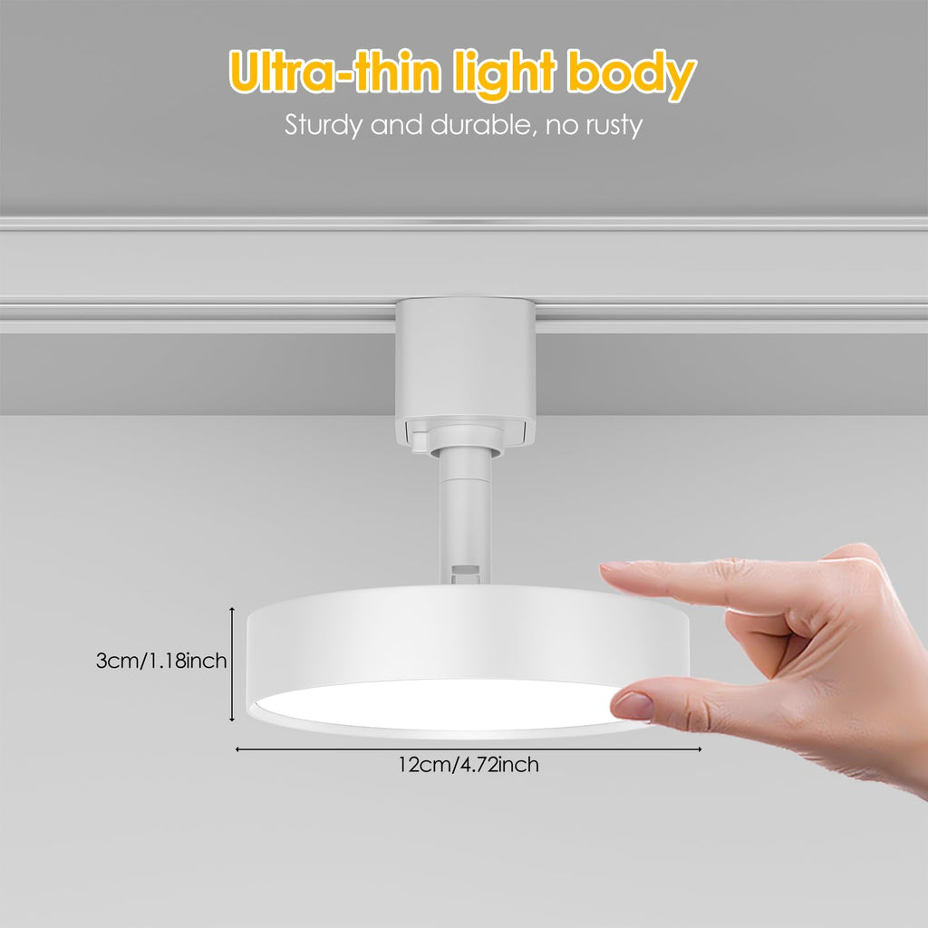Diffuse LED Track Lighting Heads H Type, 12W 3000K, 6 Pack White