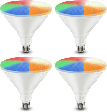 LED PAR38 Outdoor Flood Light Bulbs, RGBCW 5CCT, Not Dimmable, 4-Pack