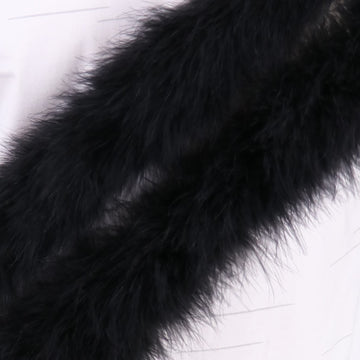 50g Black Fluffy Marabou Feather Boa for DIY Craft Sewing Trim Home Wedding Party Christmas Decoration - 2 Yards