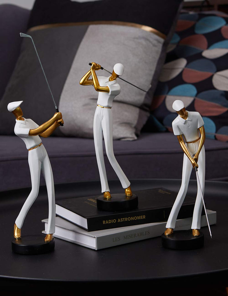 Golfer Figurine Statue Golf Sculpture Modern Home Decor 9.4 Inch