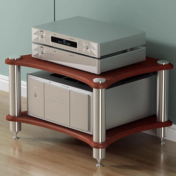 2 Tier Audio Rack with Speaker Spikes, Stereo Racks and Stand