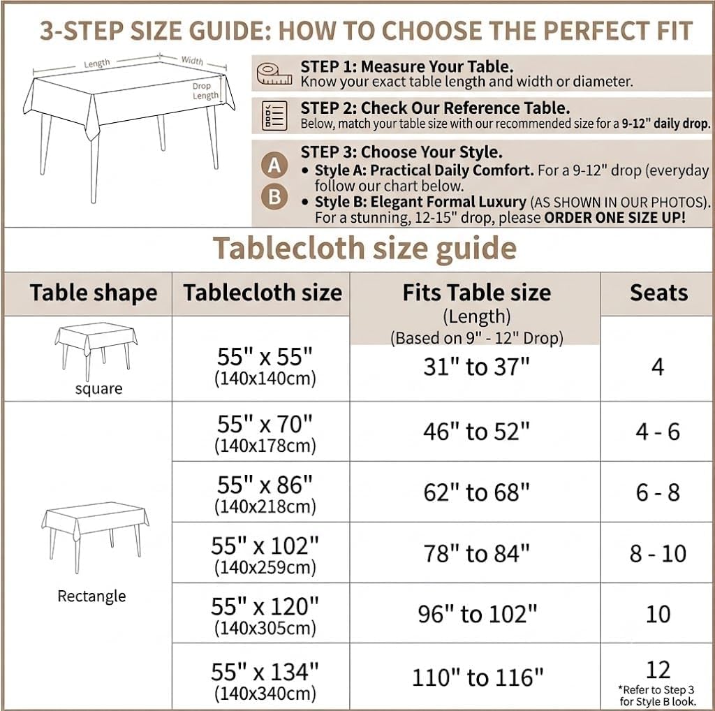 Rectangle Linen Tablecloth Luxury Totem Spillproof Cloth 55x134 Inch