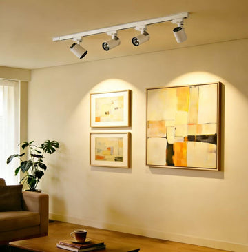 4-LED Track Lighting kit, 3000 Lumens 4000K,Ceiling Spot Lighting Adjustable Track Head Easy Installation, LED Bulbs