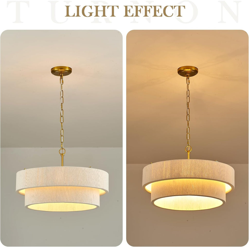 20"Hand Woven Rattan Chandelier Boho Pendant Light Adjustable Coastal Pendant Light for Kitchen Island Dining Living