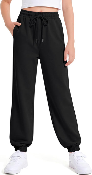 Girls Sweatpants Kids Cotton Drawstring Joggers Teen Athletic Pants