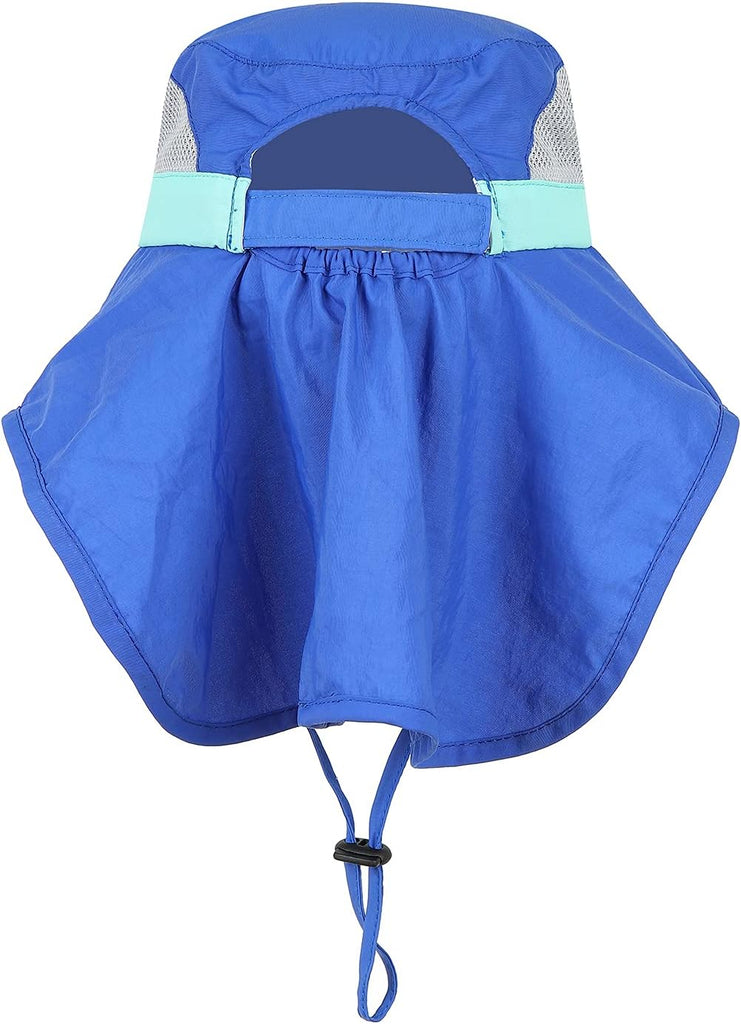Kids Sun Hats UPF 50+ Sun Protection Hat for Kids with Neck Flap Adjustable Large Brim Beach Fishing Hat -12